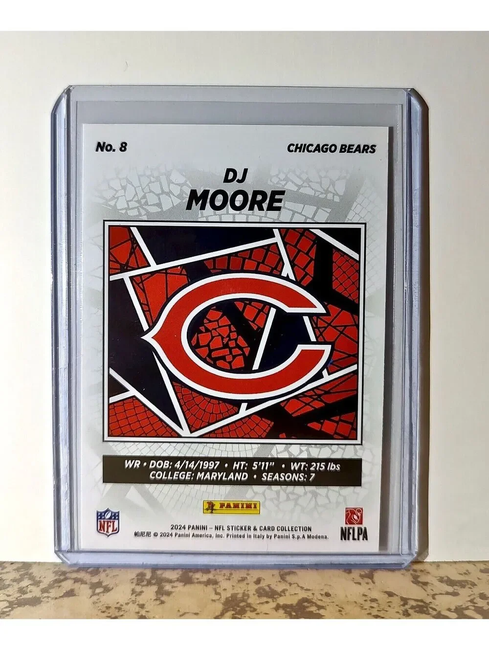 DJ Moore 2024 Panini NFL #8 Sticker Card Chicago Bears